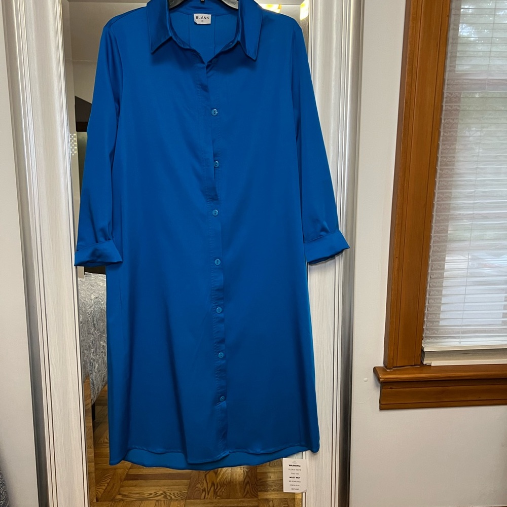 Dress Blank royal blue button down dress NWT